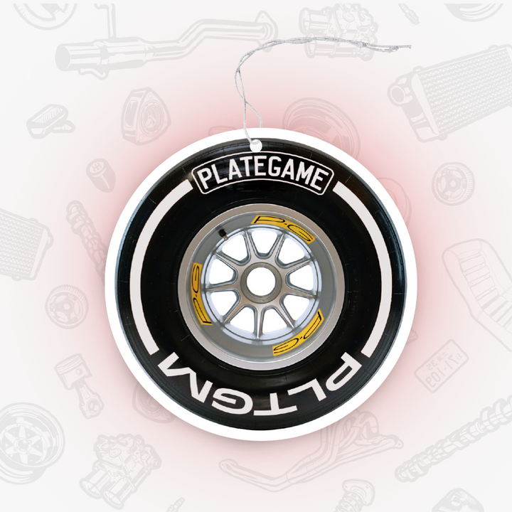PlateGame Car Air Freshener F1 Wheel White (Black Ice Scent)